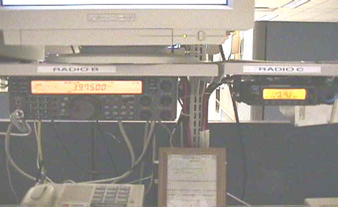 Radio B (Kenwood TS570SG) and Radio C (Icom IC207)